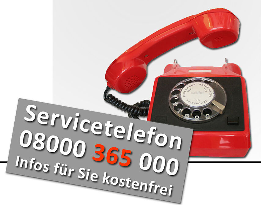 Ein rotes Telefon