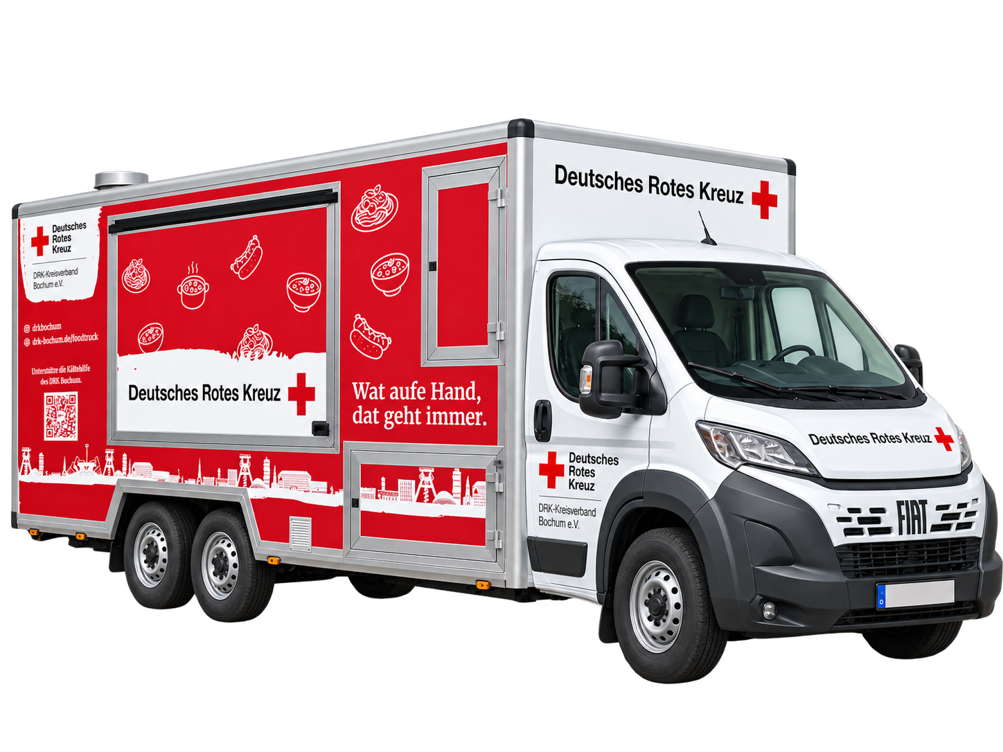 DRK Foodtruck Bochum auf Basis eines Fiat Ducato mit Kofferaufbau
