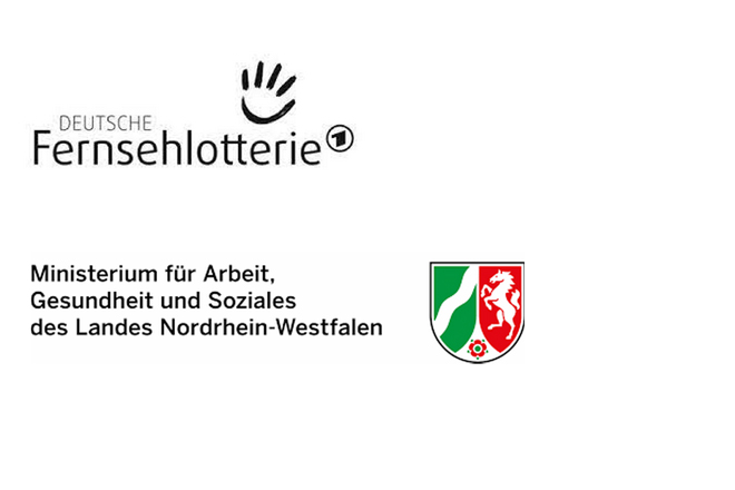 Logos Fernsehlotterie und Land NRW, Ministerium für Arbeit, Gesundheit und Soziales